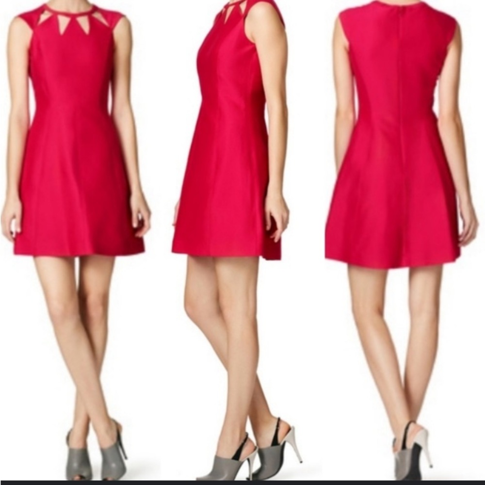 Halston Heritage Pink A-Line Cutout Dress - Picture 2 of 10